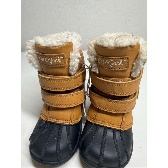 NWOT Cat & Jack Toddler Denver Winter Boots Cognac Size 7 See Description - Picture 2 of 9